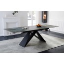 Стол обеденный SIGNAL WESTIN Ceramic Ossido Verde бирюзовый/черный мат 160-240/90